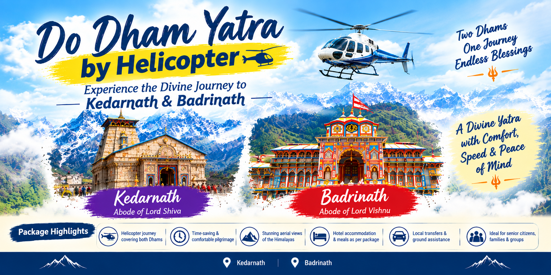 Do Dham Yatra by Helicopter